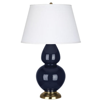 product image of double gourd midnight blue glazed ceramic table lamp by robert abbey ra mb20x 1 597