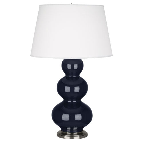 media image for triple gourd midnight blue glazed ceramic table lamp by robert abbey ra mb43x 2 246