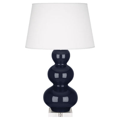 product image for triple gourd midnight blue glazed ceramic table lamp by robert abbey ra mb43x 1 34