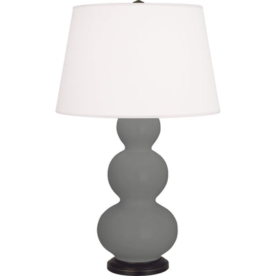 product image for triple gourd matte ash glazed ceramic table lamp by robert abbey ra mcr43 2 11