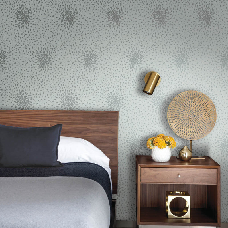 media image for Petite Leaves Wallpaper in Spa/Silver from the Modern Metals Second Edition 224