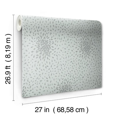 product image for Petite Leaves Wallpaper in Spa/Silver from the Modern Metals Second Edition 75