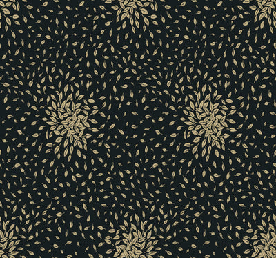 product image for Petite Leaves Wallpaper in Black/Gold from the Modern Metals Second Edition 56