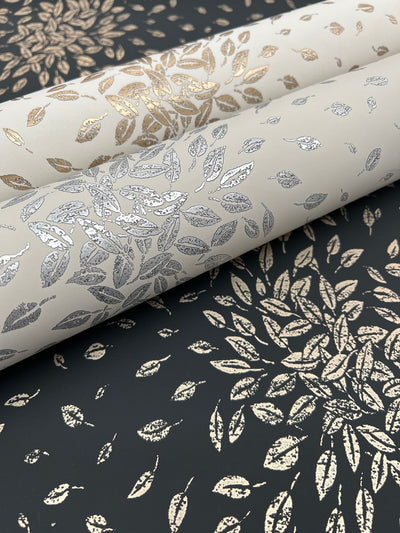 product image for Petite Leaves Wallpaper in Beige/Silver from the Modern Metals Second Edition 5