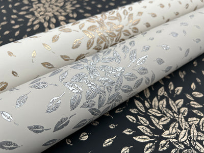 product image for Petite Leaves Wallpaper in Black/Gold from the Modern Metals Second Edition 36