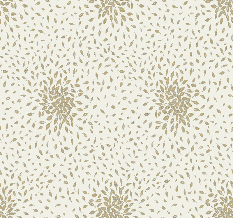 media image for Petite Leaves Wallpaper in Cream/Gold from the Modern Metals Second Edition 262