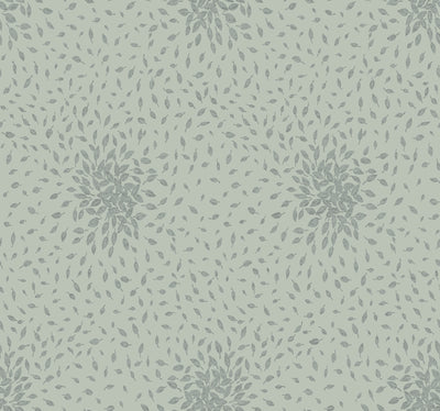 product image of Petite Leaves Wallpaper in Eucalyptus/Silver from the Modern Metals Second Edition 580