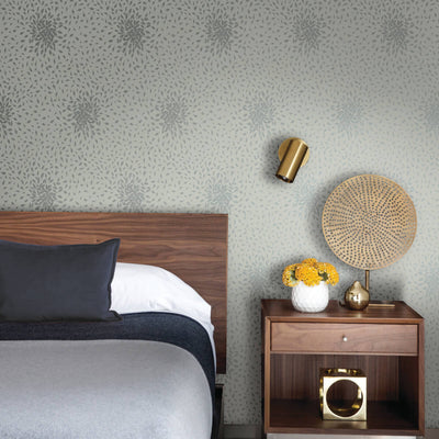 product image for Petite Leaves Wallpaper in Eucalyptus/Silver from the Modern Metals Second Edition 21