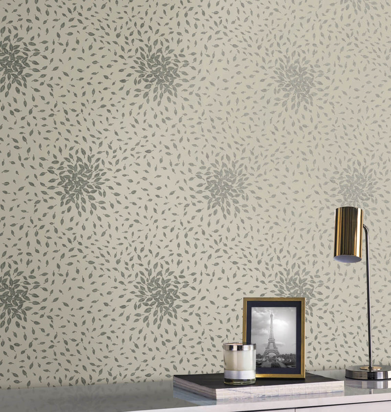 media image for Petite Leaves Wallpaper in Beige/Silver from the Modern Metals Second Edition 23