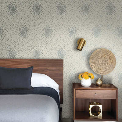 product image for Petite Leaves Wallpaper in Beige/Silver from the Modern Metals Second Edition 45