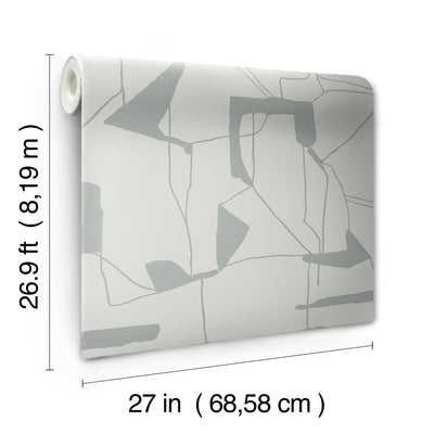 product image for Abstract Geo Wallpaper in Fog/Silver from the Modern Metals Second Edition 17