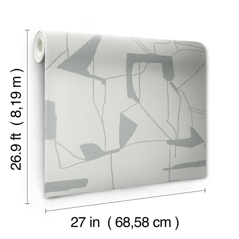 media image for Abstract Geo Wallpaper in Fog/Silver from the Modern Metals Second Edition 247