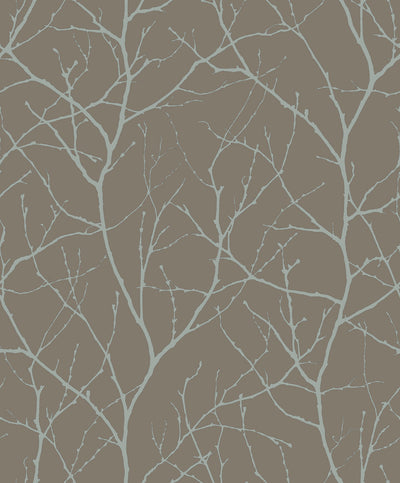 product image for Trees Silhouette Wallpaper in Mocha/Silver from the Modern Metals Second Edition 16