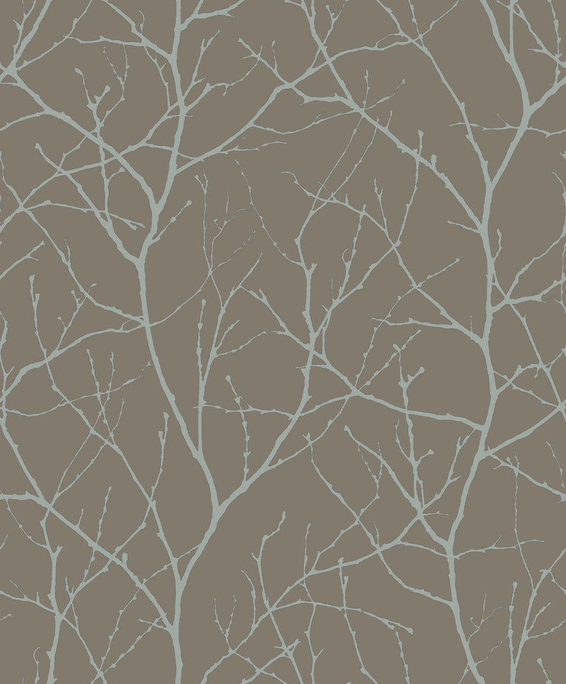 media image for Trees Silhouette Wallpaper in Mocha/Silver from the Modern Metals Second Edition 279