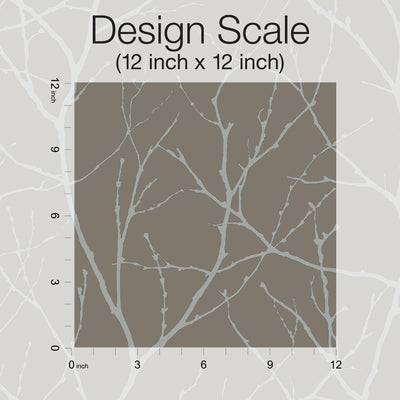 product image for Trees Silhouette Wallpaper in Mocha/Silver from the Modern Metals Second Edition 16