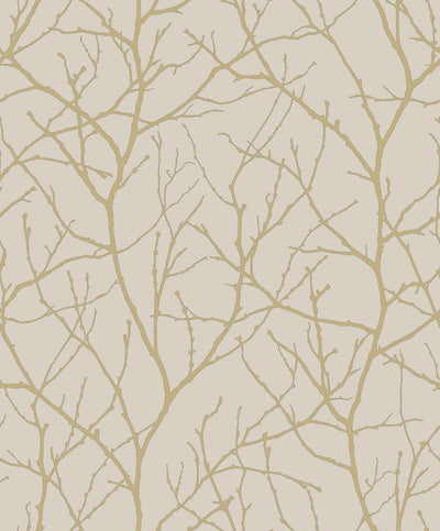 product image for Trees Silhouette Wallpaper in Beige/Gold from the Modern Metals Second Edition 74