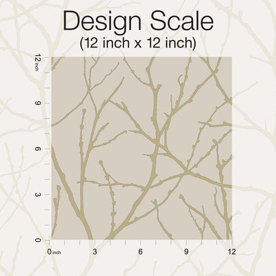 product image for Trees Silhouette Wallpaper in Beige/Gold from the Modern Metals Second Edition 54