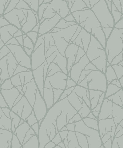 product image of Trees Silhouette Wallpaper in Smokey Blue/Silver from the Modern Metals Second Edition 542