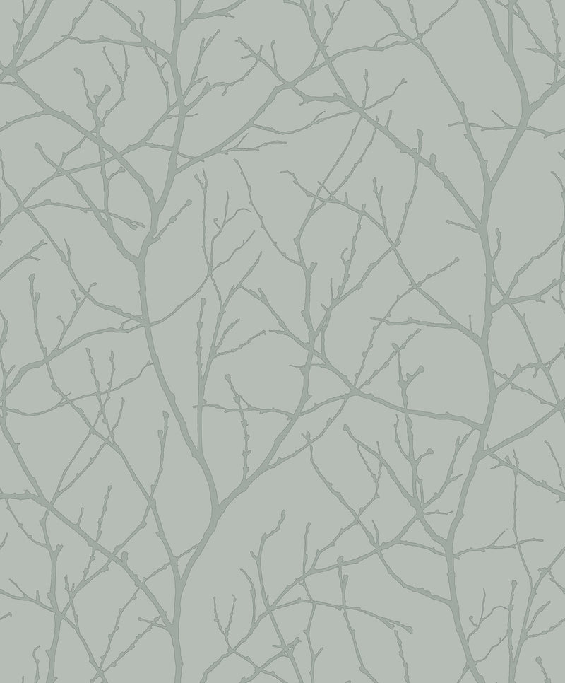 media image for Trees Silhouette Wallpaper in Smokey Blue/Silver from the Modern Metals Second Edition 245