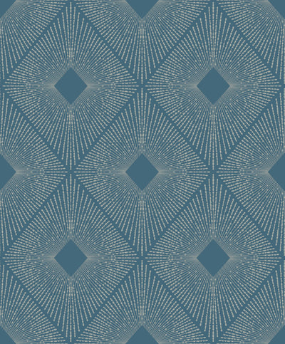 product image of Harlowe Wallpaper in Blue/Silver from the Modern Metals Second Edition 549