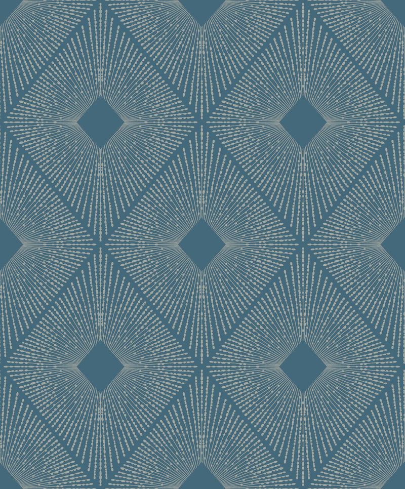 media image for Harlowe Wallpaper in Blue/Silver from the Modern Metals Second Edition 220