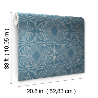 product image for Harlowe Wallpaper in Blue/Silver from the Modern Metals Second Edition 39