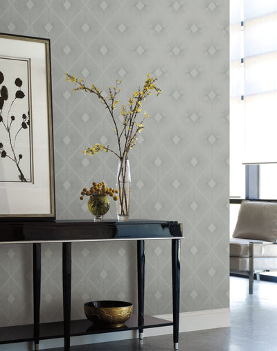 product image for Harlowe Wallpaper in Light Grey/Silver from the Modern Metals Second Edition 45