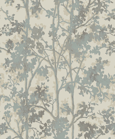 product image for Shimmering Foliage Wallpaper in Cream/Silver from the Modern Metals Second Edition 8