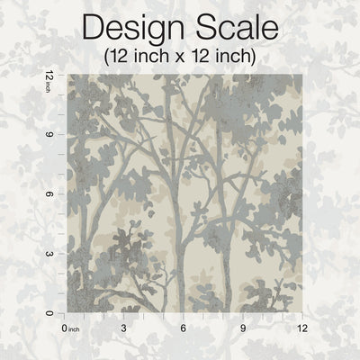 product image for Shimmering Foliage Wallpaper in Cream/Silver from the Modern Metals Second Edition 79