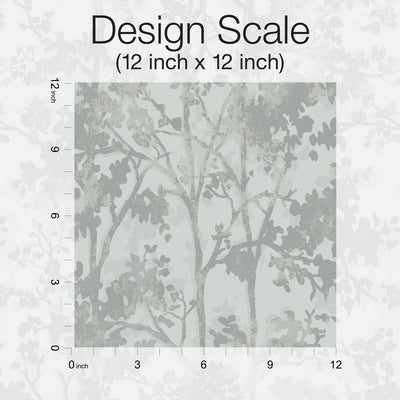 product image for Shimmering Foliage Wallpaper in Spa/Silver from the Modern Metals Second Edition 57