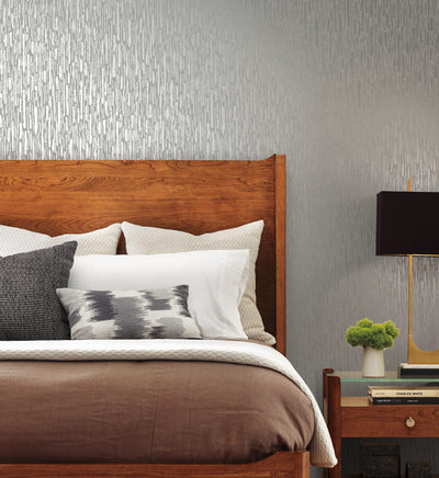 product image for Metallic Cascade Wallpaper in Spa/Silver from the Modern Metals Second Edition 72