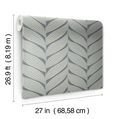 product image for Luminous Leaves Wallpaper in Charcoal/Silver from the Modern Metals Second Edition 18