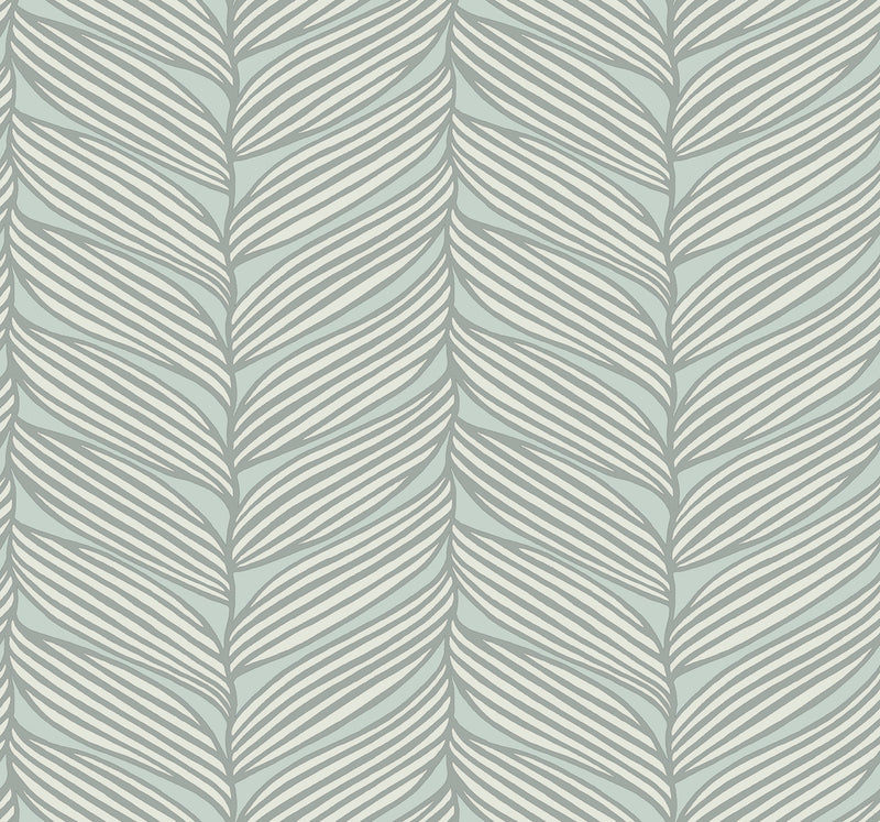 media image for Luminous Leaves Wallpaper in Spa/Silver from the Modern Metals Second Edition 252