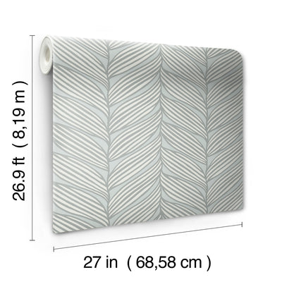 product image for Luminous Leaves Wallpaper in Spa/Silver from the Modern Metals Second Edition 60