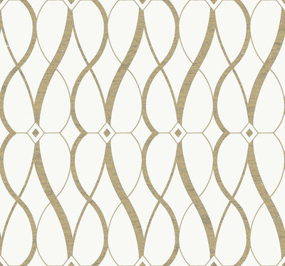 product image of Graceful Geo Wallpaper in Cream/Gold from the Modern Metals Second Edition 553