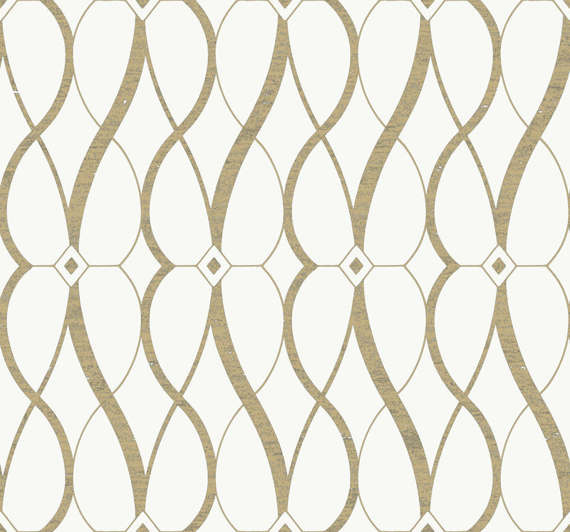 media image for Graceful Geo Wallpaper in Cream/Gold from the Modern Metals Second Edition 214