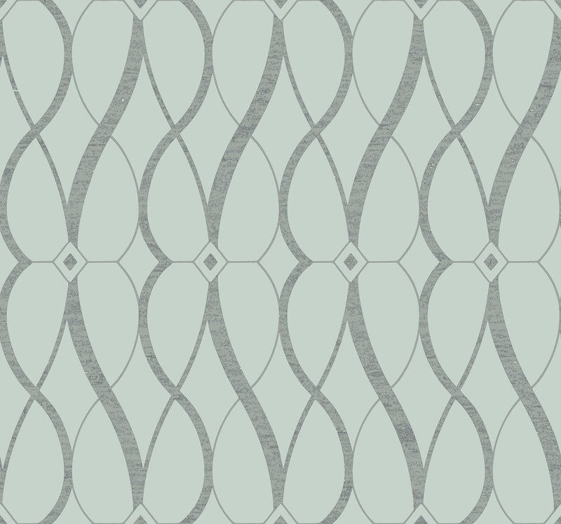 media image for Graceful Geo Wallpaper in Spa/Silver from the Modern Metals Second Edition 229