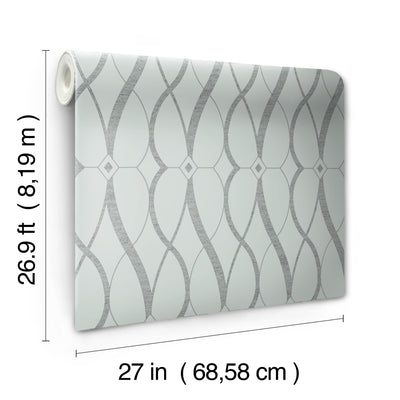 product image for Graceful Geo Wallpaper in Spa/Silver from the Modern Metals Second Edition 75