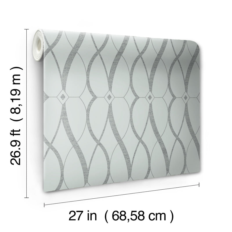 media image for Graceful Geo Wallpaper in Spa/Silver from the Modern Metals Second Edition 260