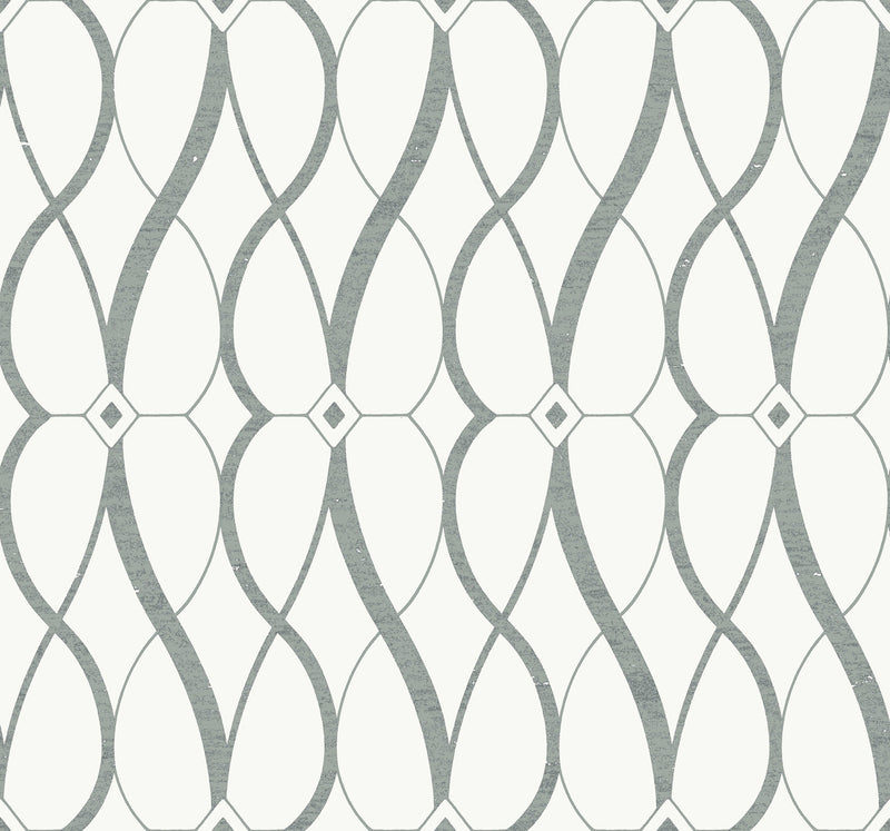 media image for Graceful Geo Wallpaper in White/Silver from the Modern Metals Second Edition 289