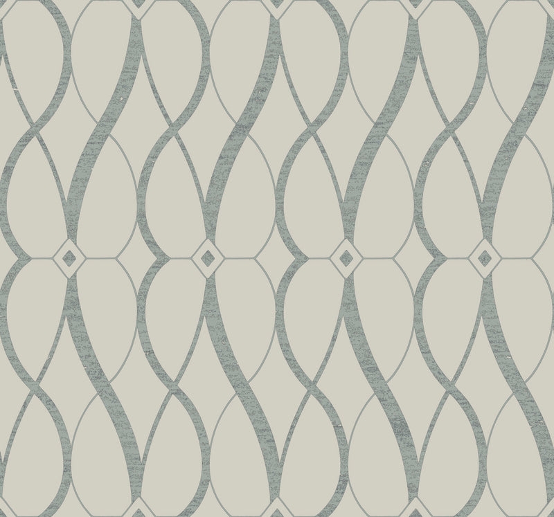 media image for Graceful Geo Wallpaper in Beige/Silver from the Modern Metals Second Edition 296