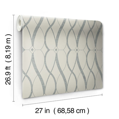 product image for Graceful Geo Wallpaper in Beige/Silver from the Modern Metals Second Edition 35