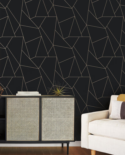 product image for Nazca Wallpaper in Black/Gold from the Modern Metals Second Edition 71