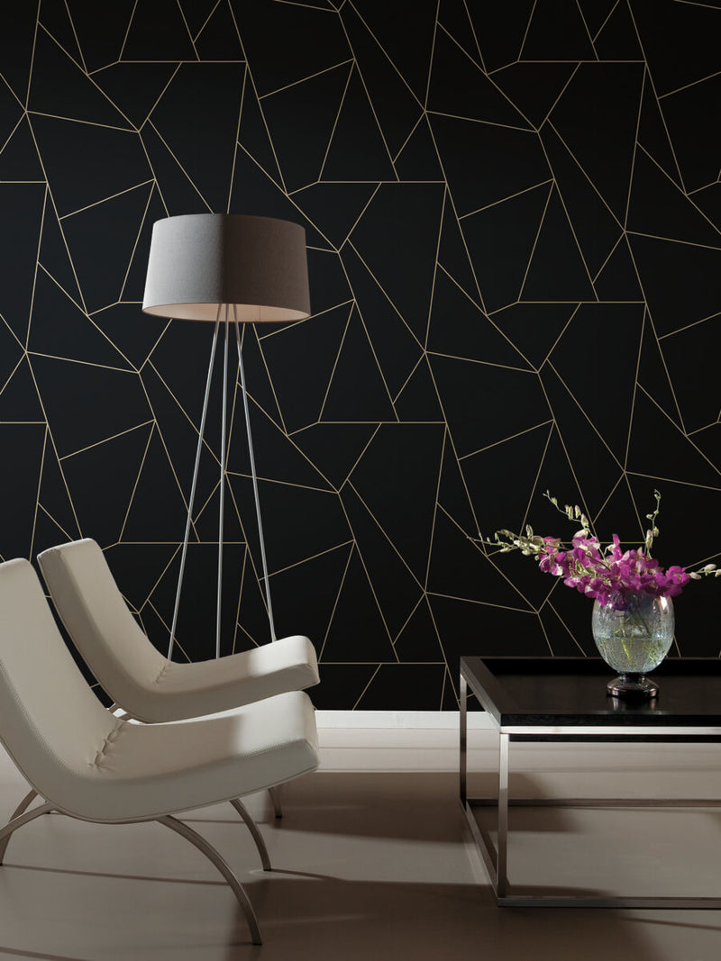 media image for Nazca Wallpaper in Black/Gold from the Modern Metals Second Edition 296