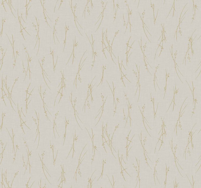 media image for Sprigs Wallpaper in Light Grey/Gold from the Modern Metals Second Edition 25