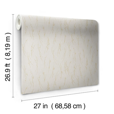 product image for Sprigs Wallpaper in Light Grey/Gold from the Modern Metals Second Edition 80