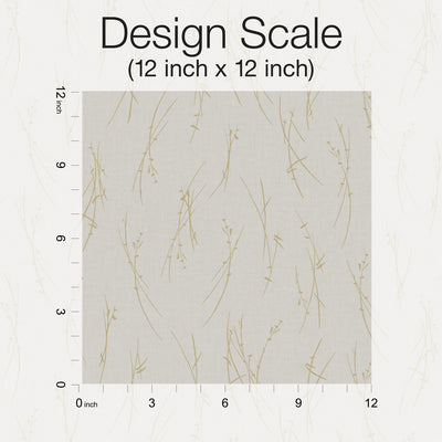 product image for Sprigs Wallpaper in Light Grey/Gold from the Modern Metals Second Edition 65