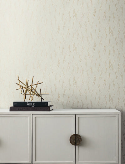 product image for Sprigs Wallpaper in Cream/Gold from the Modern Metals Second Edition 57