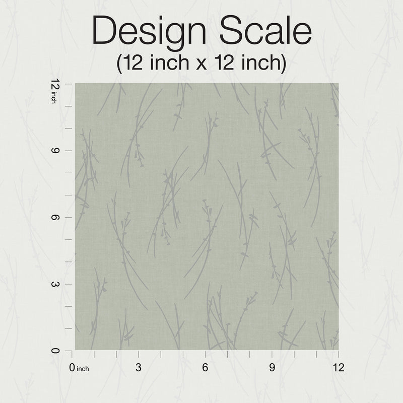 media image for Sprigs Wallpaper in Eucalyptus/Silver from the Modern Metals Second Edition 268