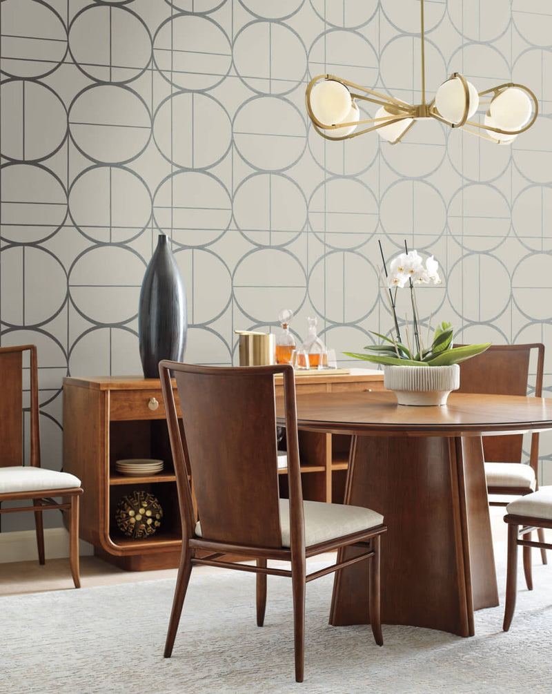 media image for Sun Circles Wallpaper in Taupe/Silver from the Modern Metals Second Edition 25